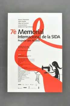 Projecte Dels Noms affiche "7è   memorial internacional de la sida" (7ème journée mémoire internationale du sida) Espagne 2000/5 2004.215.41  Photo Mucem