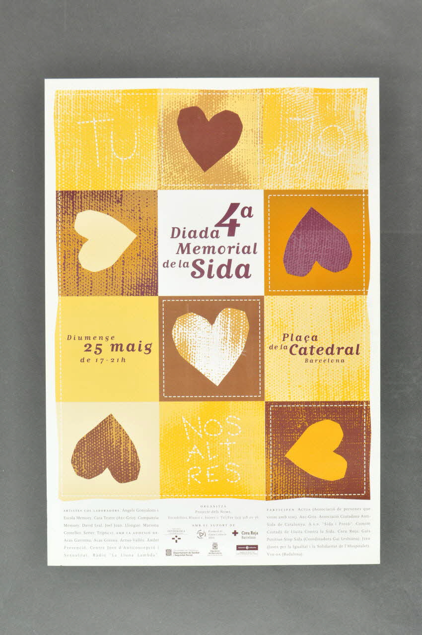 Projecte Dels Noms affiche "4a diada  memorial de la sida" (4ème journée mémoire du sida) Espagne 1997/5 2004.215.5 Photo Mucem