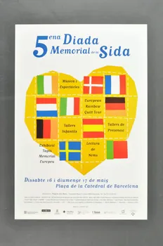 Projecte Dels Noms affiche "5ena diada  memorial de la sida" (5ème journée mémoire du sida) Espagne 1998/5 2004.215.6  Photo Mucem