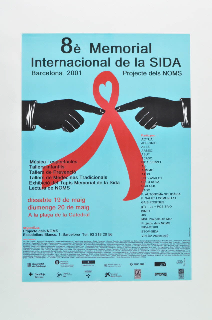 Projecte Dels Noms affiche 8è memorial international de la sida" (8ème journée mémoire internationale du sida) Espagne 2000/5 2004.215.8 Photo Mucem