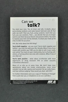 Gay Men Fighting Aids carte postale "Can we talk?" (Pouvons-nous parler ?) Grande Bretagne 1998/6 2003.131.65 Photo Mucem