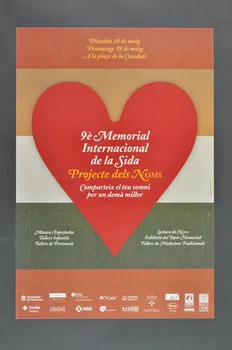 Projecte Dels Noms affiche "9è memorial international de la sida"  (9ème journée mémoire internationale du sida) Espagne 2002/5 2004.215.9  Photo Mucem