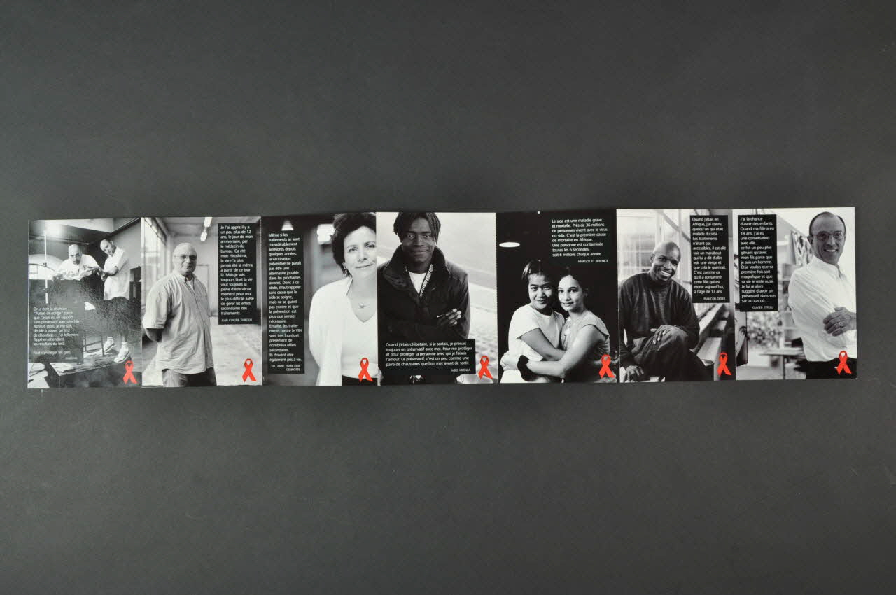 Plateforme Prévention Sida Dépliant exposition : Le sida et vous (série de 7 cartes postales) Belgique 2003 2004.216.15 1-7 Photo Mucem