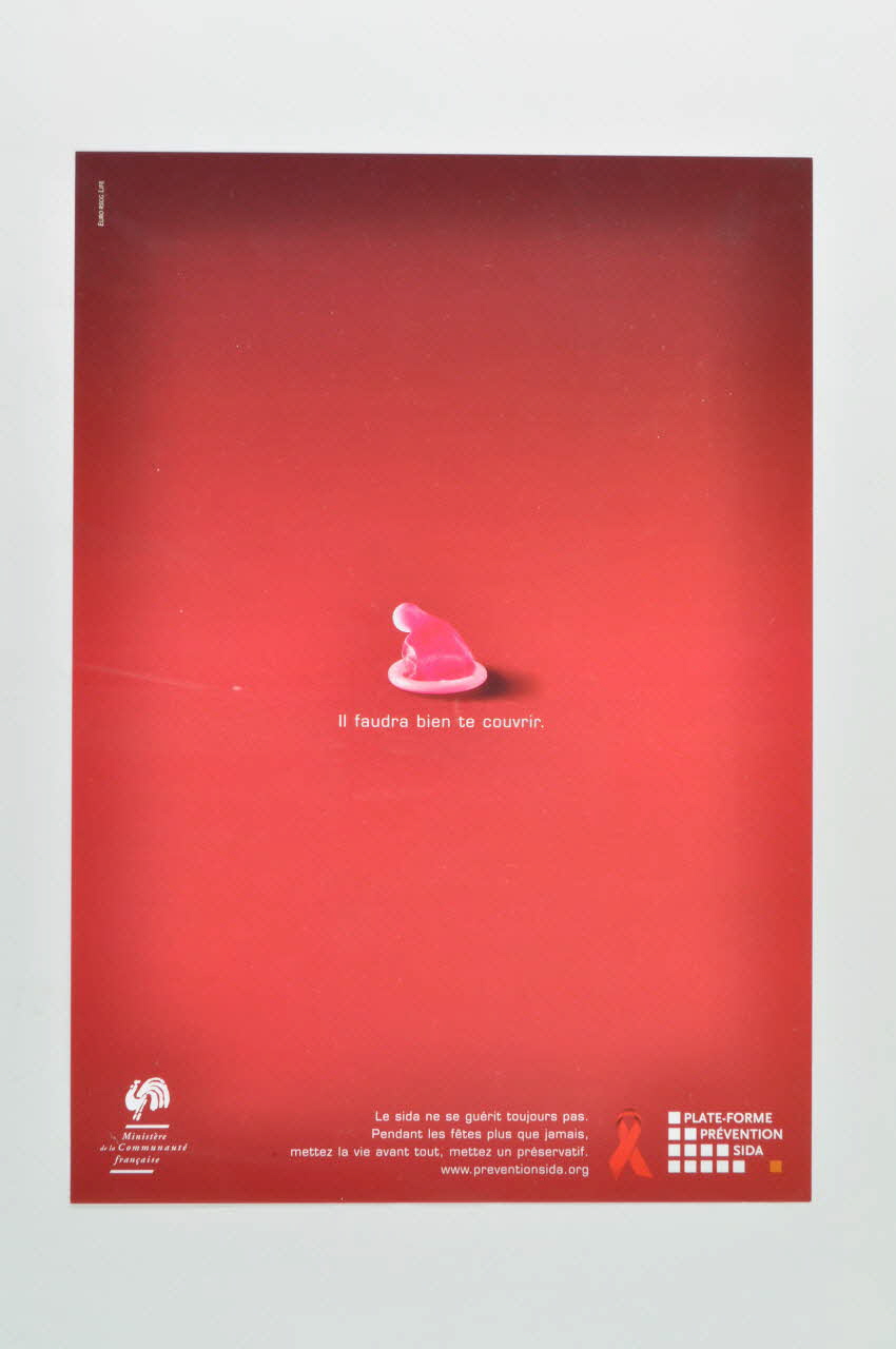 Plateforme Prévention Sida affiche "Il faudra bien te couvrir" Belgique 2003 2004.216.5 Photo Mucem