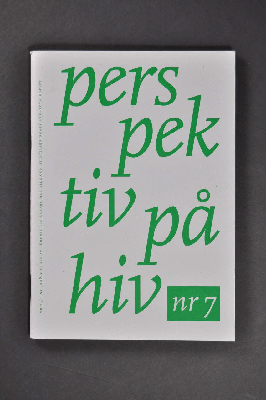 Röda Korset revue "Perspektiv pä hiv", juin 1998,n° 7 Suède 1998/6 2005.262.12 Photo Mucem