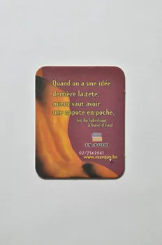sous-bock "Quand on a une idée derrière la tête, mieux vaut avoir une capote en poche" 2004.217.20  Photo Mucem
