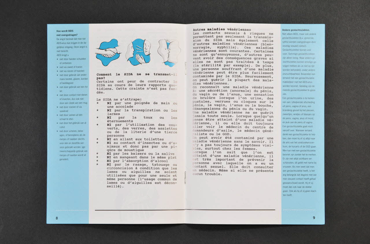Soa Stichting BROCHURE " Le SIDA. Ce que vous devez savoir pour la protection de votre santé" (en français) Pays-Bas 1995 2003.133.5 Photo Mucem