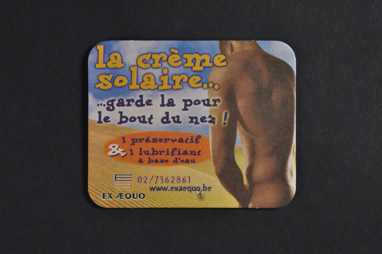 sous-bock "La crème solaire... garde la pour le bout du nez !" 2004.217.25 Photo Mucem