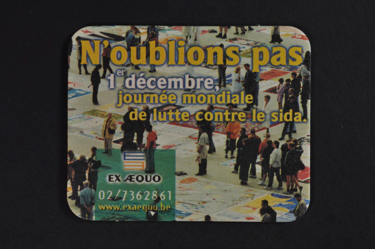 sous-bock "N'oublions pas. 1er décembre journée mondiale du sida" 2004.217.27 Photo Mucem