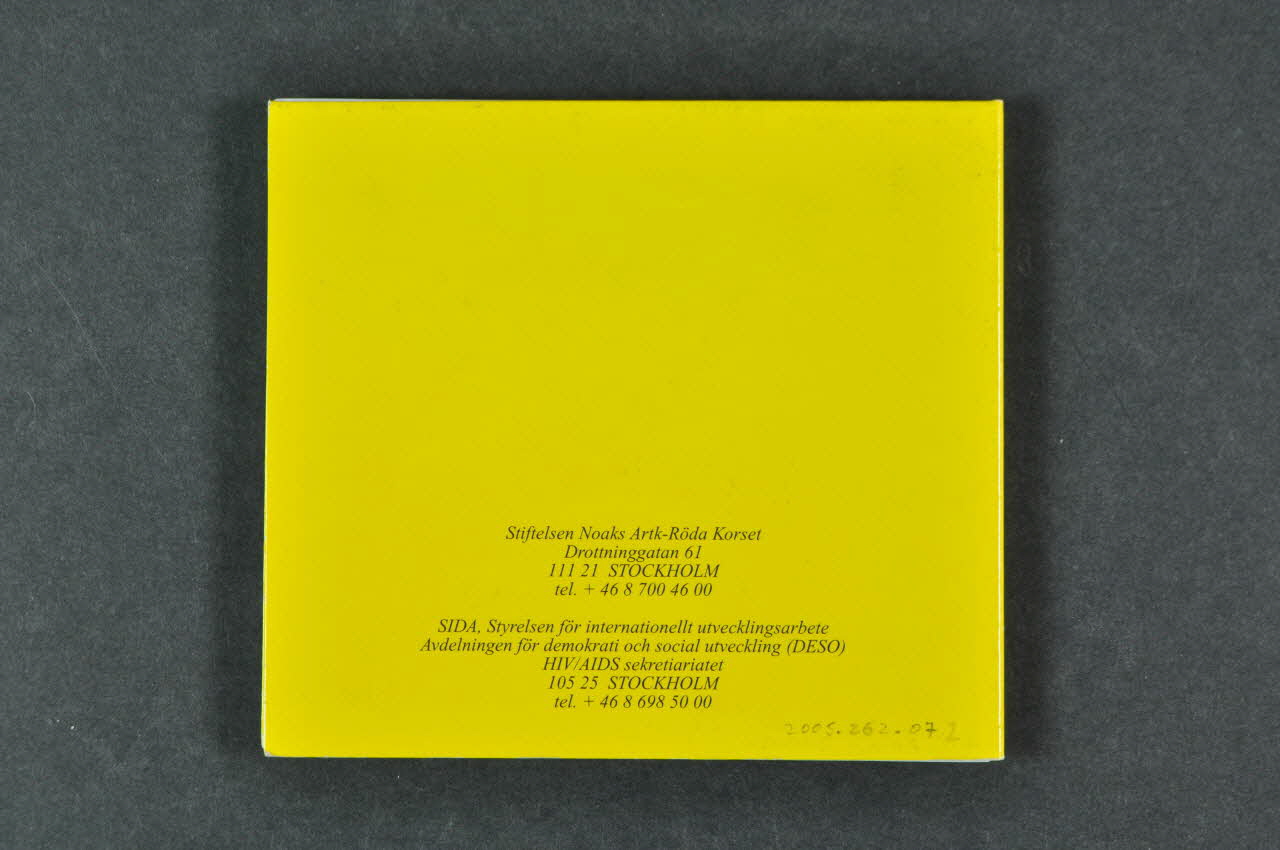 Röda Korset CD-ROM "HIV / AIDS och Utvecklingssamarbete" (traduire) Suède 2005 2005.262.7.1-2 Photo Mucem