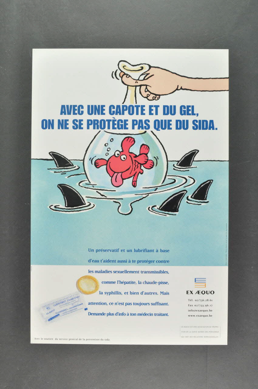 affiche "Avec une capote et du gel, on ne se protège pas que du sida" 2004.217.4 Photo Mucem