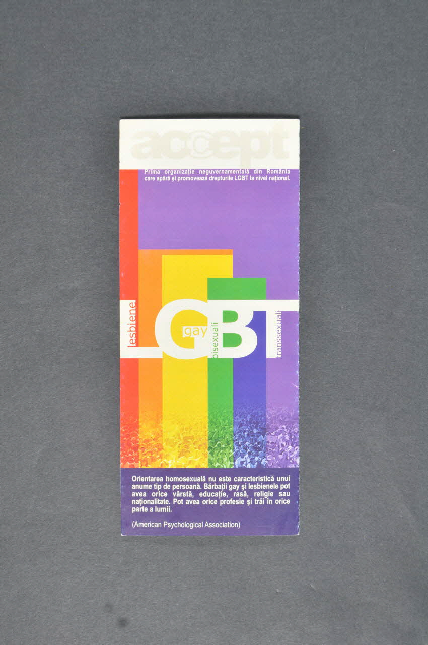 Accept Dépliant "Accept . LGBT" Roumanie 2004 2004.218.12 Photo Mucem