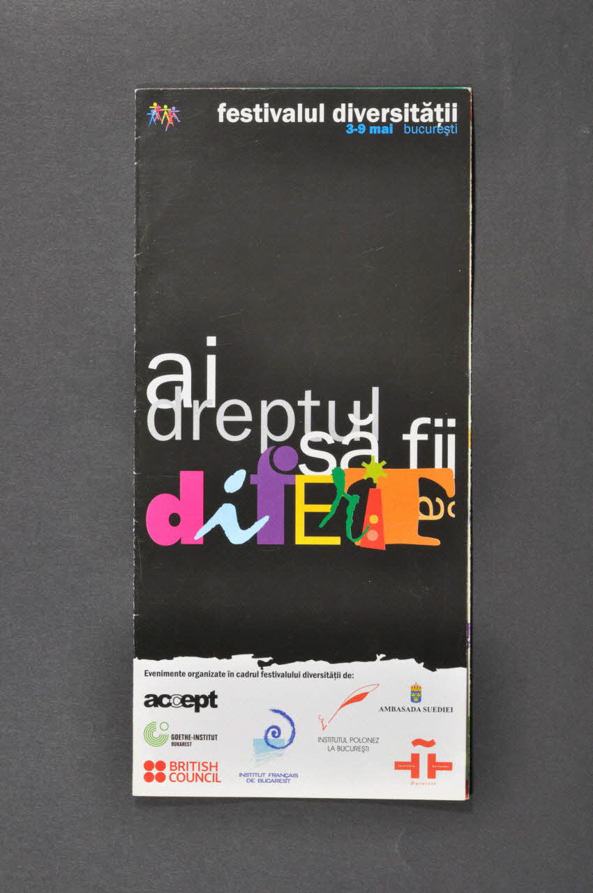 Accept Dépliant "Festivalul diversitatii" (Festival des diversités) Roumanie 2004 2004.218.14 Photo Mucem
