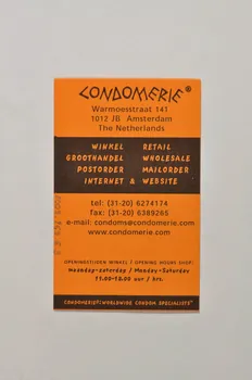Condomerie Amsterdam carte de visite Boite contenant  3 gadgets Pays-Bas 2005 2005.265.6.5 Photo Mucem