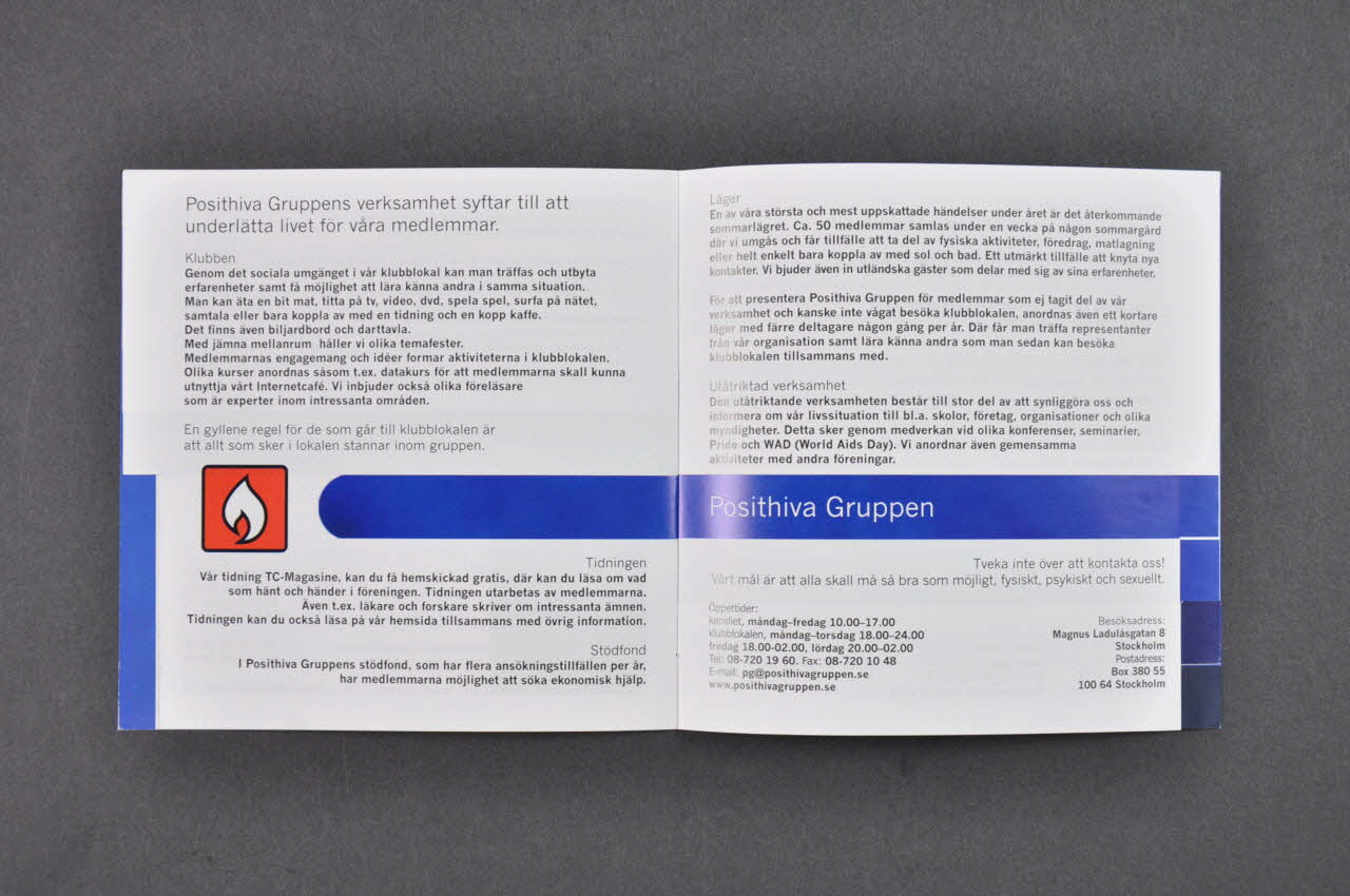 RiksföRbund FöR Hiv Positiva (Rfhp) BROCHURE Du är inte ensam Suède 2002 2005.32.26 Photo Mucem