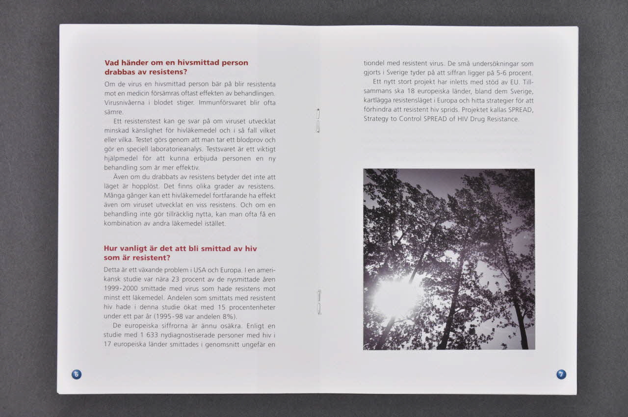 BROCHURE "Resistens vid hiv" (traduire) 2005.32.27  Photo Mucem