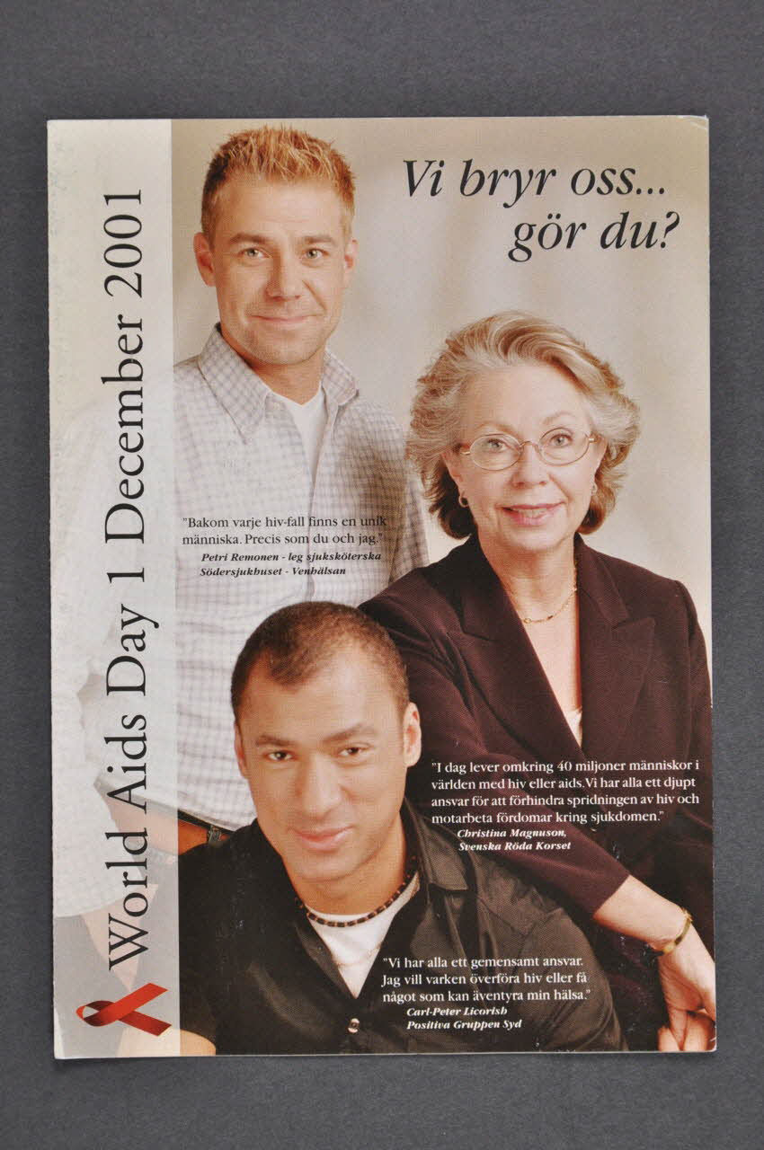 RiksföRbund FöR Hiv Positiva (Rfhp) Et Groupe Dépliant Vi bryr oss... Suède 2001 2005.32.29 Photo Mucem