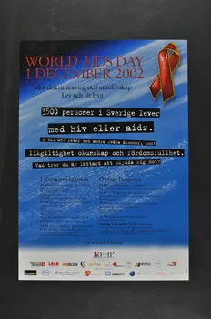 RiksföRbund FöR Hiv Positiva (Rfhp) Et Groupe affiche "World AIDS Day. 1er december 2002" Suède 2002 2005.32.32 Photo Mucem