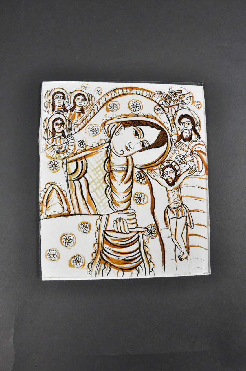 peinture sous verre La Vierge de douleur Transylvanie, Roumanie 2003 2003.168.4.4.1-2 Photo Mucem