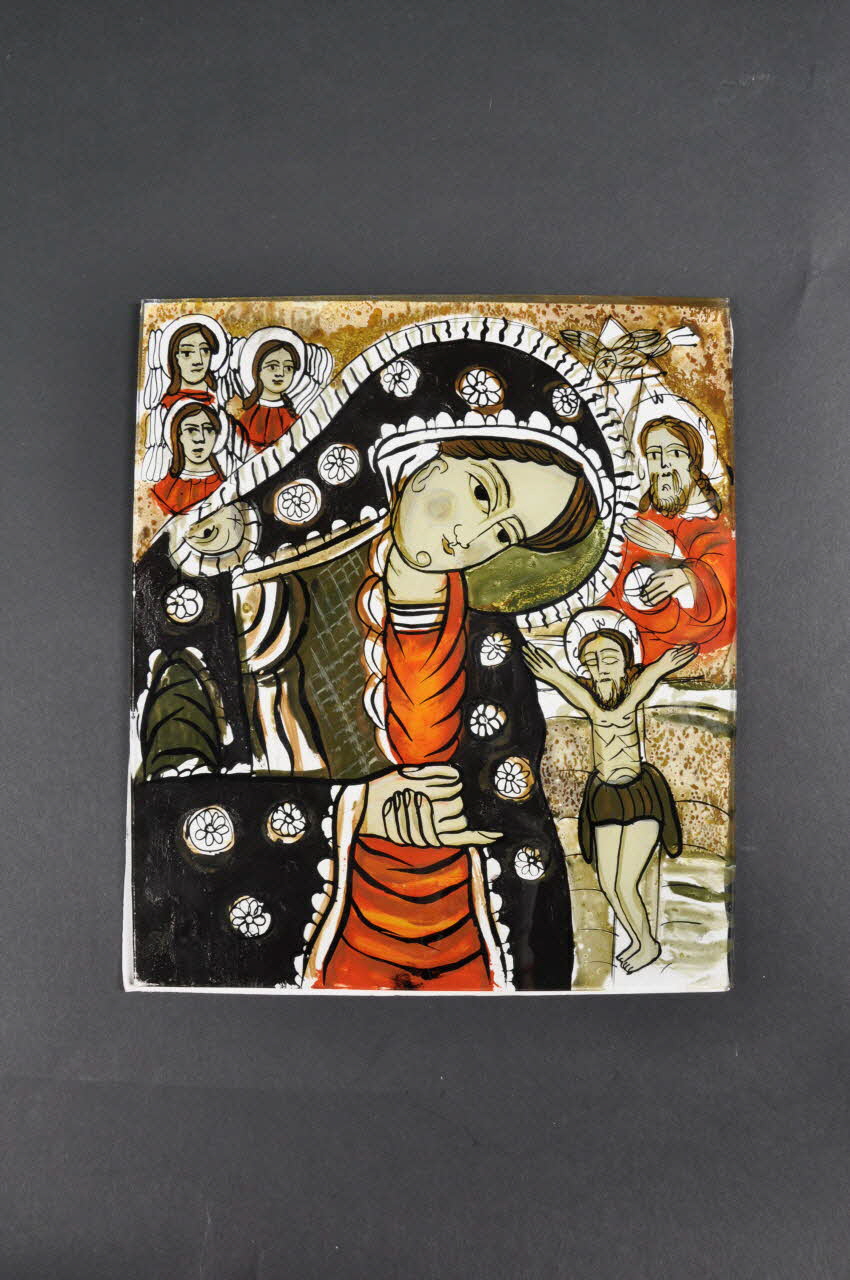 peinture sous verre La Vierge de douleur Transylvanie, Roumanie 2003 2003.168.4.5 Photo Mucem