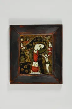 peinture sous verre La Vierge de douleur Transylvanie, Roumanie 2003 2003.168.4.7  Photo Mucem