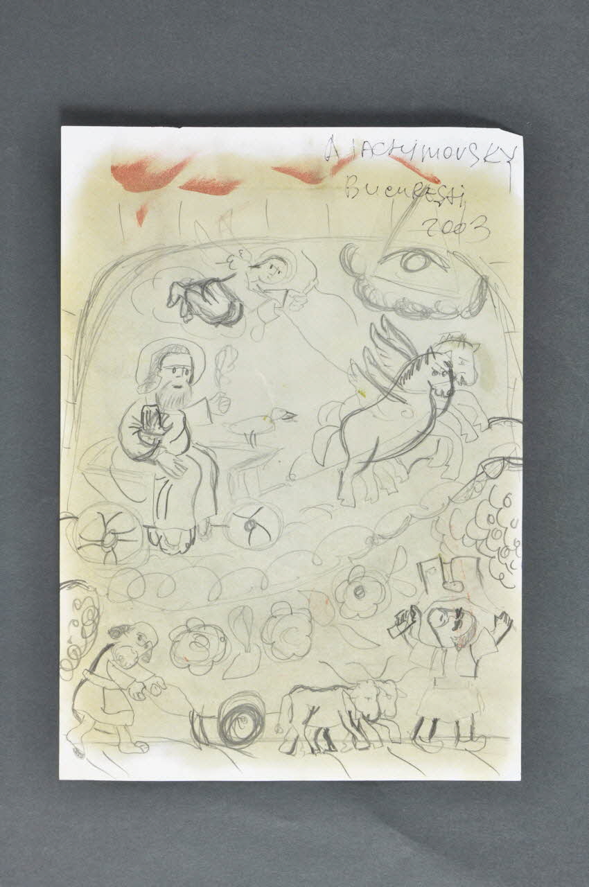 Alexandru Iachimovsky dessin L'Ascension d'Elie Munténie, Roumanie 2003 2003.171.3.1 Photo Mucem