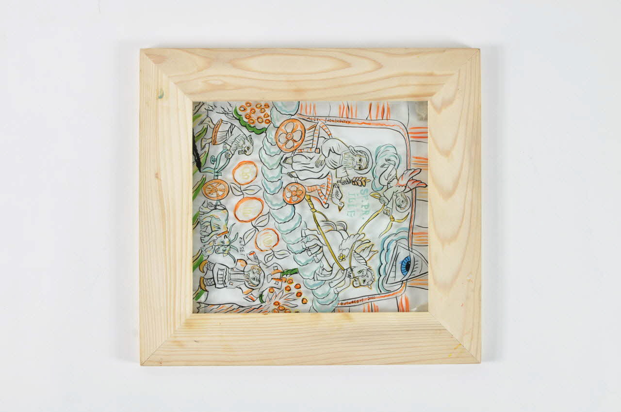 peinture sous verre L'Ascension d'Elie 2003.171.3.3 Photo Mucem