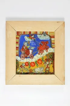 peinture sous verre L'Ascension d'Elie 2003.171.3.5 Photo Mucem