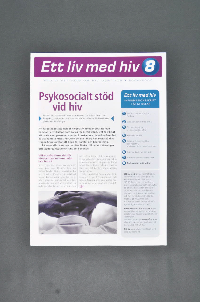 RiksföRbund FöR Hiv Positiva (Rfhp) Revue associative "Ett liv med hiv, n°8 / Psykosocialt stöd vid hiv" (traduire) Suède 2005 2005.32.9 Photo Mucem