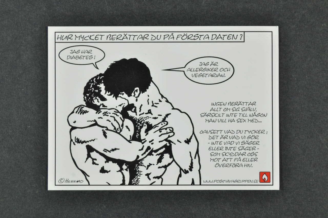 carte postale "Hur Myckket Berättar du pä första daten ?" (traduction) 2005.33.15 Photo Mucem