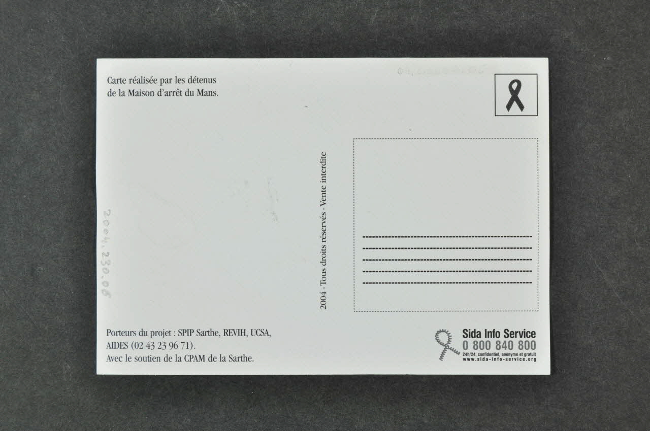 Détenus De La Maison D'arrêt Du Mans carte postale "Protégeons-nous" Pays de la Loire, France 2004/12/11 2004.230.6 Photo Mucem