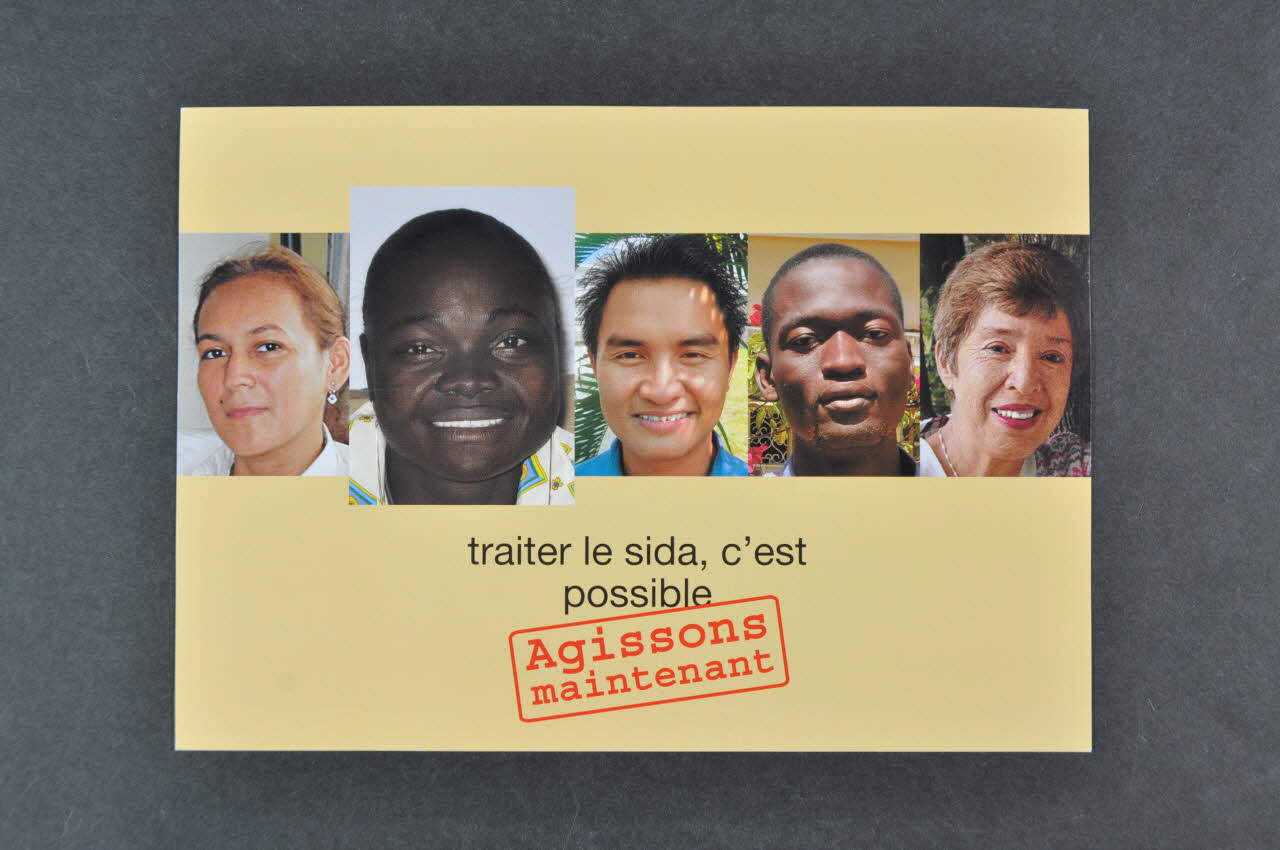 Médecins Sans Frontières Genève flyer "Traiter le sida, c'est possible. Agissons maintenant" Lorraine, France 2004 2004.231.1 Photo Mucem