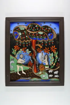 Ewelina Peksowa peinture sous verre Adam et Eve après la faute Podhale, Pologne 2003 2003.178.1 Photo Mucem