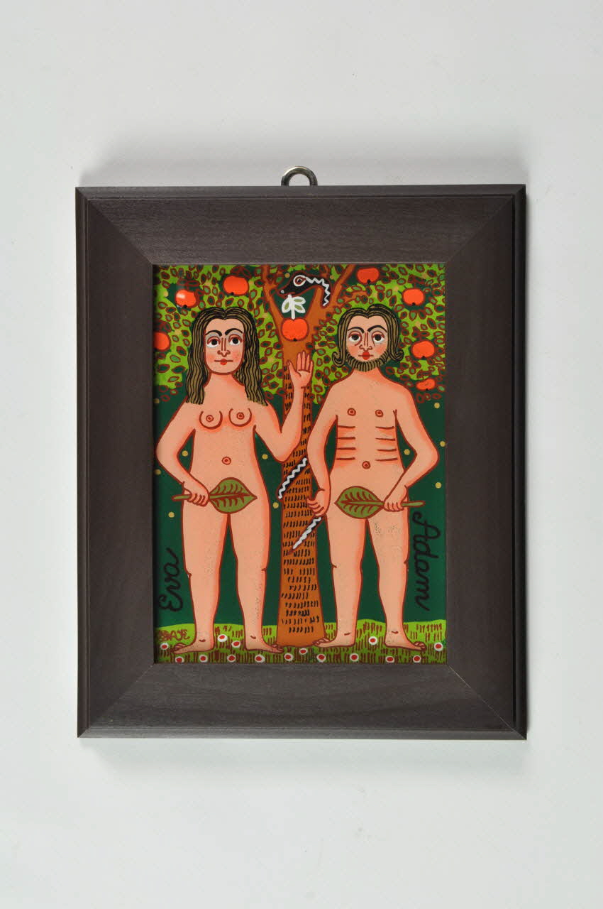 Zuzanna Kadlecova-Cechova peinture sous verre Adam et Eve Moravie du Sud, République tchèque 2003 2003.180.10 Photo Mucem