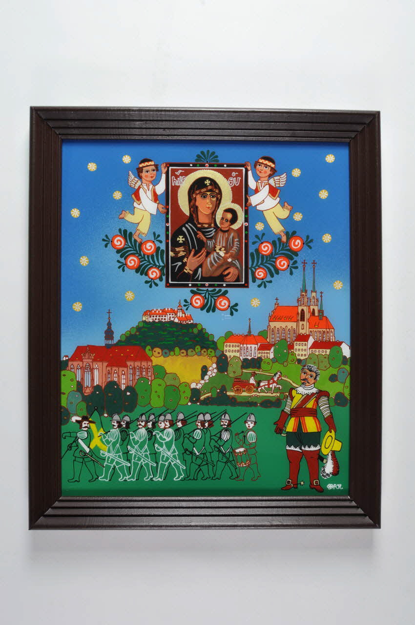 Zuzanna Kadlecova-Cechova peinture sous verre Occupation de Brno par les Suédois Moravie du Sud, République tchèque 2003 2003.180.6 Photo Mucem