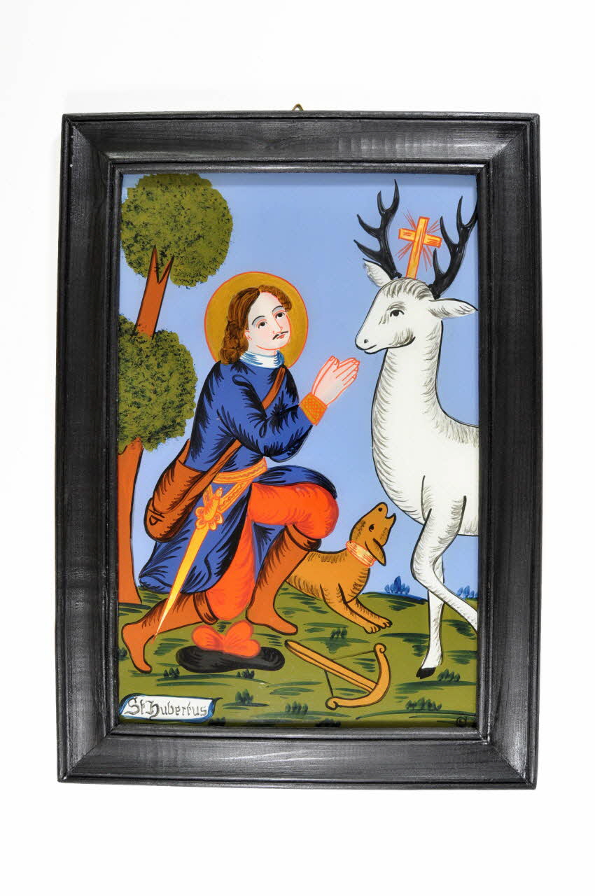Elisabeth Stelzmüller peinture sous verre Saint Hubert Oberösterreich, Autriche 2003 2003.181.2 Photo Mucem
