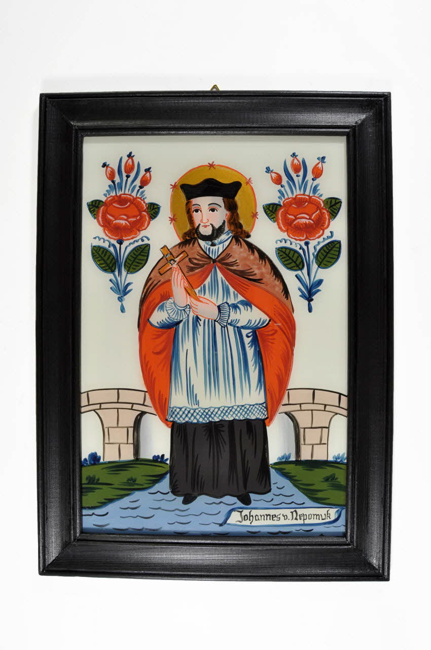 Elisabeth Stelzmüller peinture sous verre Saint Jean Népomucène Oberösterreich, Autriche 2003 2003.181.3 Photo Mucem