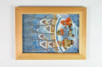 Vlasta Mikundova peinture sous verre Patineur Zlin, République tchèque 1999-2003 2003.183.1  Photo Mucem