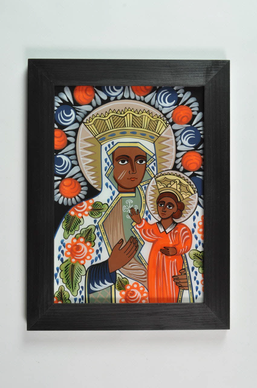Vlasta Mikundova peinture sous verre Vierge de Czestochowa Zlin, République tchèque 1999-2003 2003.183.13 Photo Mucem