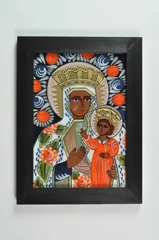 Vlasta Mikundova peinture sous verre Vierge de Czestochowa Zlin, République tchèque 1999-2003 2003.183.13  Photo Mucem