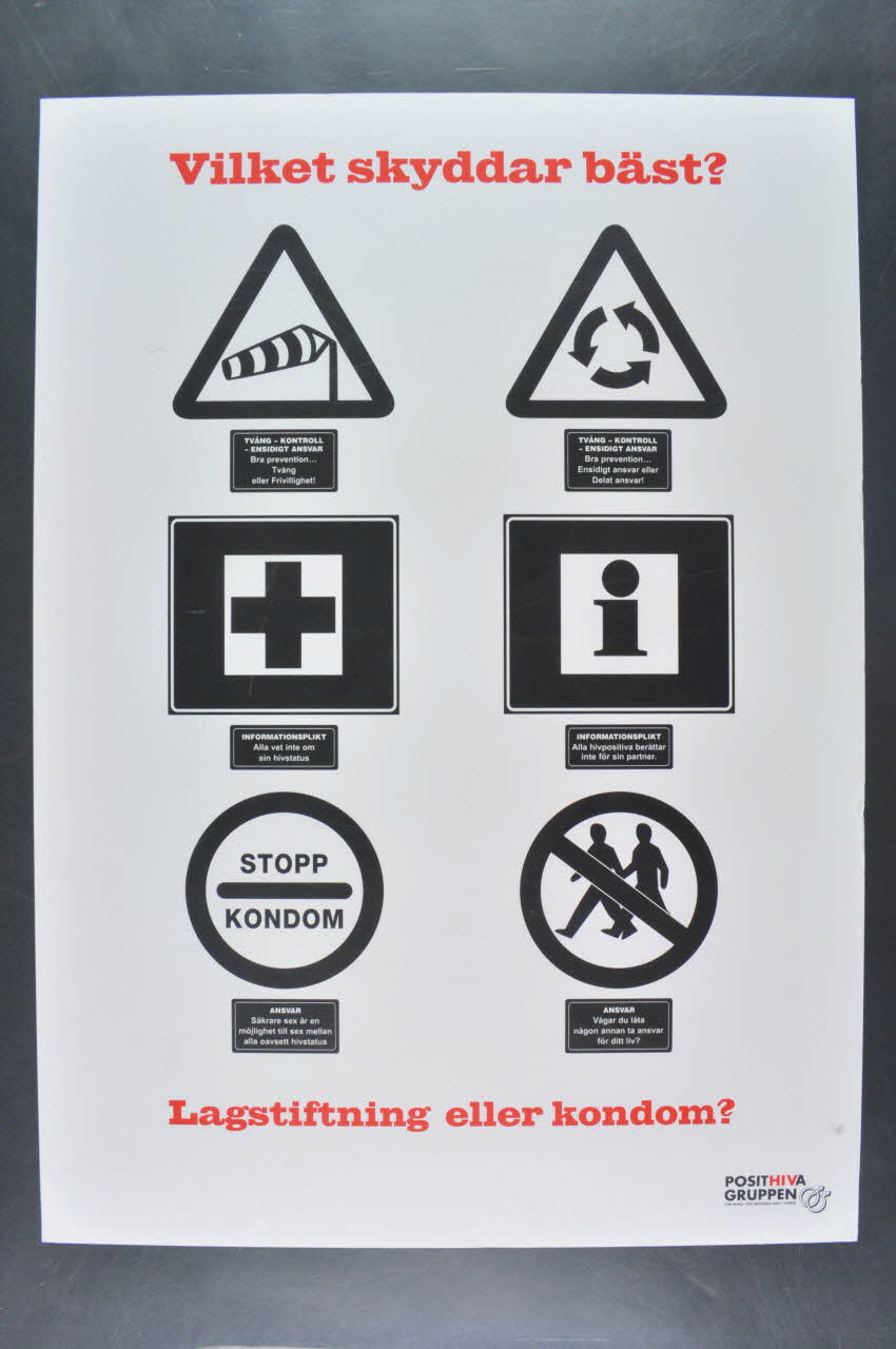 affiche "Vilket skyddar bäst ? / Lagstiftning eller kondom ?" 2005.33.5 Photo Mucem