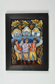 Vlasta Mikundova peinture sous verre chant et dégustation dans la cave Zlin, République tchèque 1999-2003 2003.183.8  Photo Mucem