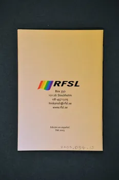 RFSL BROCHURE "Lo que todo joven debe saber" Suède 2003/2 2005.34.15 Photo Mucem