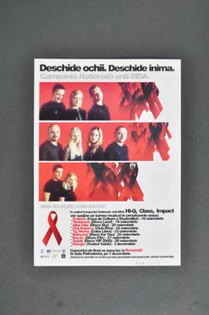 CARTON D'INVITATION "Deschide ochii. Deschide inima / Campania Nationala anti-Sida" (Ouvrez vos yeux, ouvrez votre âme / Campagne Nationale contre le Sida) Roumanie 2004 2004.234.14  Photo Mucem