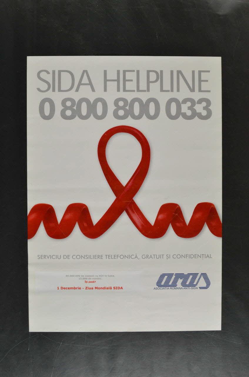 Aras affiche "Sida Helpline" Roumanie 2004 2004.234.18  Photo Mucem