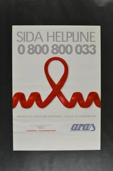 Aras affiche "Sida Helpline" Roumanie 2004 2004.234.18 Photo Mucem