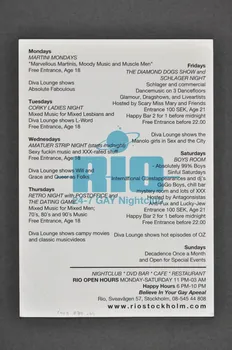 Rio Gay Nightclub CARTON D'INVITATION "RIO" Suède 2005 2005.34.44 Photo Mucem