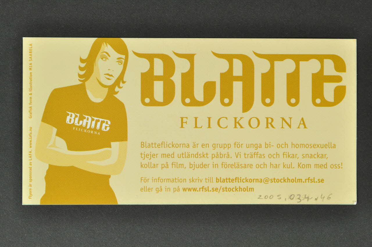 Carte d'information "Blatte Flickorna" (traduire) 2005.34.46 Photo Mucem