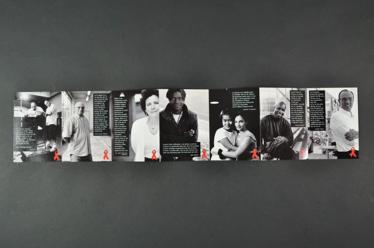 Plateforme Prévention Sida Dépliant exposition : Le sida et vous (série de 7 cartes postales) Bruxelles 2004 2004.235.12.1-7 Photo Mucem