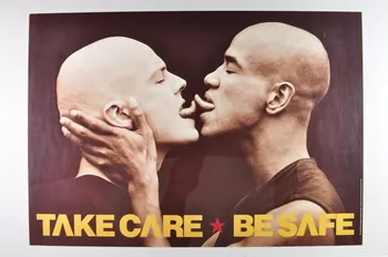 RFSL affiche "Take care, be safe" ( Faites attention. Soyez safe) Suède 1992 2005.34.5  Photo Mucem